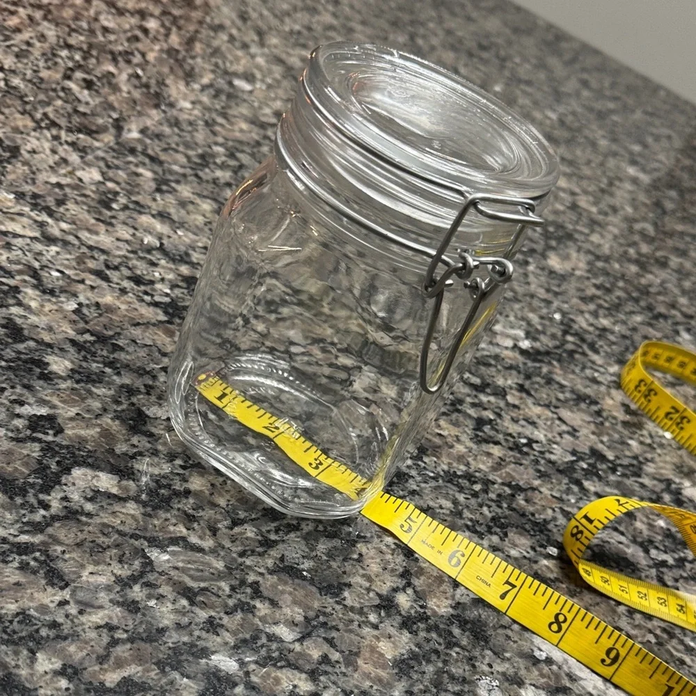 Bormioli Rocco Fido Case Clear 1L Glass Storage Jar with Secure Silver Lid NEW